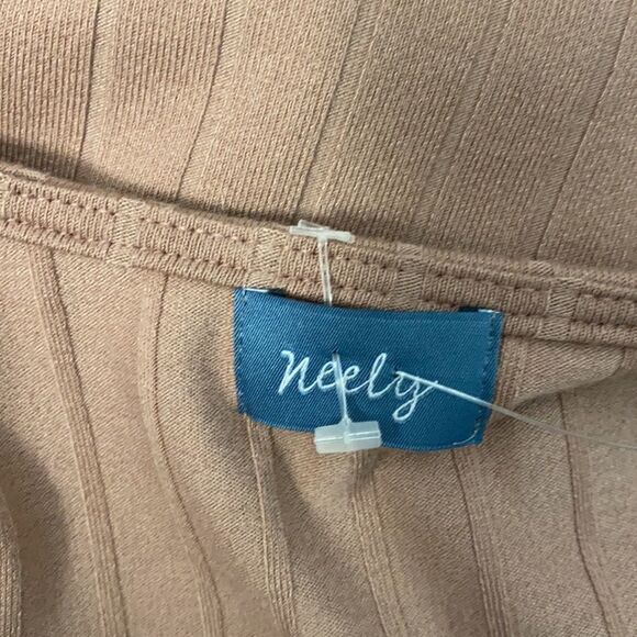 Neely Blush Pink Square Neck Ribbed Long Sleeve Top - Picture 4 of 4